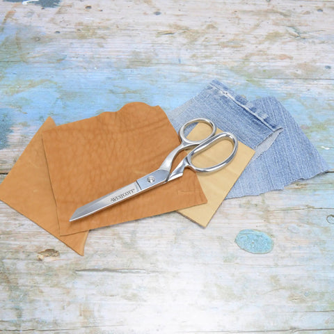 Heavy Duty Bent Fabric Scissors With 8 Inch Forged Blades And Precision Ground Knife Edge For Seamless Cutting, Perfect For Sewing, Crafts, And Office Projects on fabric