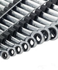 Pro Grade 12 Piece Inch Ratchet Wrench Set With Quick Turn Handles, Smooth Shifting, Heavy Duty Chrome Finish