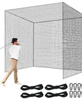 Durable Nylon Batting Cage Net Only For Backyard Golf Practice Seven Point Eight Foot Square With 10 Carabiners And 4 Tie Ropes