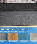 Ultra Thick Quarter Inch Non Slip Rug Pad Six By Nine Feet Waterproof Felt With TPR Backing on various floors