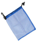 Blue Open Weave Mesh Bag For Dive Gear And More, 8 By 10 Inches, Quick Dry Storage With Cord Lock And Clip