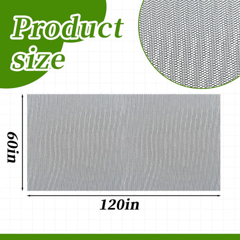 Dope Black Hexagonal Mesh Mosquito Netting For Balcony And Patio Breathable Polyester Garden Cover 120 By 60 Inch