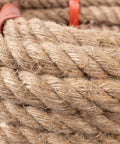 Close-up of Natural Jute Manila Rope 4 Strand Twisted Hemp Fiber, Heavy Duty Rope for Sports Tug of War, 1.25 Inch by 98 Feet