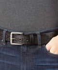 Men's Leather Belt 1.5 Inch Wide For Work Casual And Dress Black Brown Or Caramel Tan Colors Durable Everyday Belt For Men
