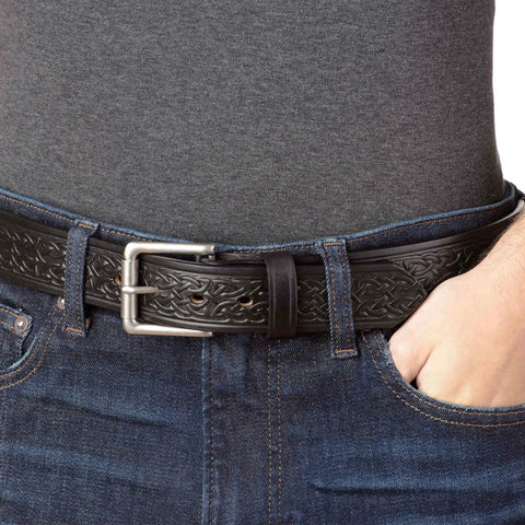 Men's Leather Belt 1.5 Inch Wide For Work Casual And Dress Black Brown Or Caramel Tan Colors Durable Everyday Belt For Men