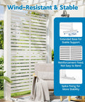 Outdoor Metal Privacy Screen Freestanding 6Ft Room Divider Panel 72In High By 47In Wide With Stand White for stability