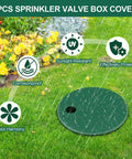 2 Pack Quick Fit Round Sprinkler Valve Box Cover fits lawn with protective features, ideal for gardens and parks.