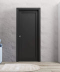 Lite Slab Barn Door Panel 42 X 96 Inches Matte Black With Solid Pine And Eco Veneer Finish Interior Ready Built To Last