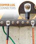 Close-up of 120 Piece Tinned Copper Wire Lug Kit With Heavy Duty Battery Lugs And Ring Terminals For Crimp Or Solder Ends