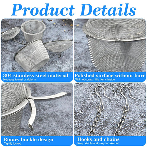 Heavy Lifting 304 Stainless Steel Ultrasonic Cleaner Basket Kit Packs six slick mesh trays showing distinct designs and features.