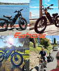 Solid Build 4000 Watt Dual Motor Electric Mountain Bike Crafted For Adults With 52 Volt 70 Amp Battery in scenic outdoor settings.