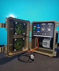 Level Up Your Trade With This Rugged Micro810 Plc Training Kit Featuring A Crisp LCD Screen And Portable Weatherproof Case To Master Ladder Logic Using Connected Components Workbench Software With Zero Fuss, showing an open rugged case with fans and control components.
