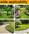 33Ft Landscape Edging Kit With Four Inch High Paver Border Edging And 30 Stakes Included Keeps Flower Beds, Lawns, And Yards Looking Sharp, Neat And Clean, Black installed in gardens