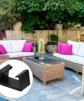 Heavy Duty Patio Furniture Clips 4 Pack 59mm Diameter Rattan Sofa And Wicker Chair Fasteners For Outdoor Garden Black Locks Shown