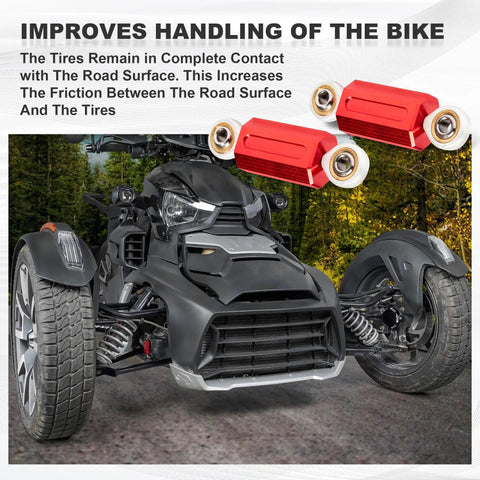 Heavy Duty Aluminum Sway Bar End Links Upgrade Kit For Ryker 600 900 Rally 2019 2025 And Sport 2022 2025 With Red Rod End Dual Bearings For A Tighter Smoother Ride And Improved Suspension Connection on Can-Am Ryker