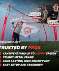 7 By 7 Foot Baseball And Softball Practice Net For Backyard Batting And Pitching Portable Red Bow Frame Net With Ground Stakes