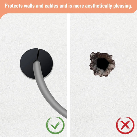 Comparison of No Fuss Cable Routing Kit For Satellite Internet Cables 1 Inch Wall Hole Grommet Set vs exposed wall hole