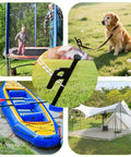 8 Pack Heavy Duty Tent Stakes Forged Steel Camping Stakes securing trampoline, dog leash, inflatable boat, and canopy tent