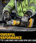 Boss Level Brushless Cordless Angle Grinder 4.5 To 5 Inch Variable Speed Paddle Switch 20 Volt Ergonomic Full Size Grip in use with metal.