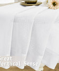Airy Sheer Door Curtain Panel 25 By 72 Inches White Linen Look Voile with Rod Pocket displayed on table with decor