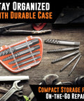 5 Piece Screw Extractor Set For Stripped And Damaged Screws Easy Out Spiral Extractors in CrMo Alloy Steel with case