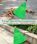 Heavy Duty Outdoor Broom With Super Stiff Bristles Commercial Yard Sweep For Leaves And Debris Garage Cleanout Tool on pavement