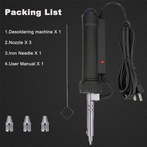Automatic Desoldering Pump Solder Sucker With Strong Vacuum For One Handed Use Black Desoldering Tool and accessories