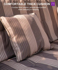Close-up of cushions on 3 Person Outdoor Patio Porch Swing Gazebo with Netting and Curtains, adjustable daybed, sturdy steel frame.