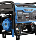 Dual Fuel Portable Generator With Switch And Go Tech And Electric Start, 10,000W Peak, 8,000W Rated Gas visible with blue accents.