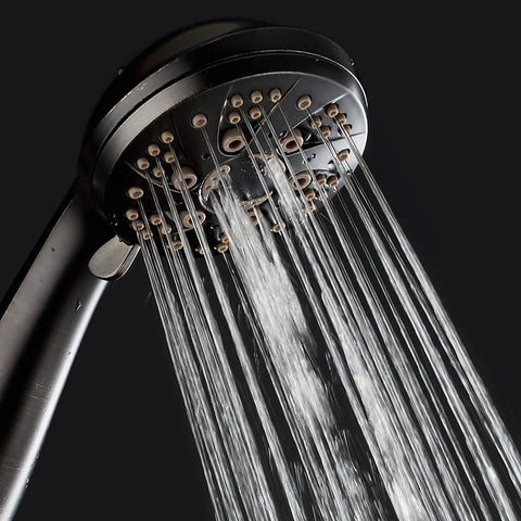 High Pressure Handheld Shower Head With 6 Settings Extra Long 6 Foot Hose And Bracket Anti Clog Nozzles Oil Rubbed Bronze Finish