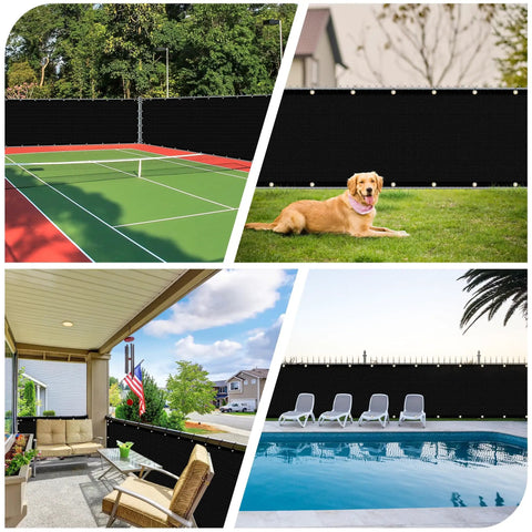 Privacy Fence Screen 4 By 50 Feet Heavy Duty Knitted Net used around tennis court, garden, patio, and poolside fences