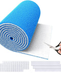 Cut-To-Fit Air Vent Filters 20-Inch By 90-Inch With Electrostatic Triple-Layer Filtration shown with scissors and adhesive tape