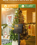 Auto On Solar Spotlight Kit With Remote Timer, Dope 3 Color Modes And 3 Brightness Levels in front of illuminated house and tree