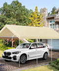 12x20 Carport Replacement Canopy Cover for Outdoor Use, Heavy Duty Waterproof All Weather UV 180G PE Top Shelter, White
