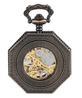 Mens Pocket Watch With Chain Old School Retro Hand Wind Mechanical Timepiece Vintage 1920s Railroad Style Steampunk Accessory