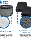 Replacement HEPA Filter And Two Wrapping Carbon Pre Filters Combo Pack For Honeywell 10500 EV10 17000 17005 Air Purifiers