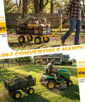 Heavy Duty Steel Garden Cart For Yard And Farm With Removable Sides That Converts To Flatbed 1000 Lb Load Capacity used for hauling logs and grass on a lawn 
