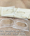 Pro DIY Oval Inlay Template Set Pack Of 4 Router Templates For Woodworking Includes 4 Inch Ruler Five Individually Sized Inlays