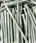 Bulk 250 Pack Galvanized Hex Head Lag Bolts 3/8 x 6 and Wood Screws Set for Heavy Duty Projects, close-up of galvanized bolts