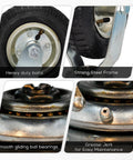 Top Notch 8 Inch Pneumatic Industrial Caster Wheels With Slick Black Rubber Tires For Smooth Rolling And Heavy Duty Floor Protection Steel Hub Ball Bearing Swivel Base Pack Of 2 close-up of steel hub and ball bearings