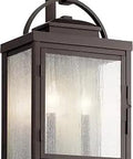 Two Light Outdoor Wall Light With Clear Seeded Glass In Rubbed Bronze Finish For Classic Curb Appeal And Transitional Exterior Style Easy Upgrade For Any Home Weather Resistant Exterior Sconce 18.25 Inch Long