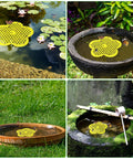 Floating Bee Island Kit For Garden And Pool 4 Pack, 8.66 Inch EVA Foam Bee Watering Station With Flower Float in various water settings