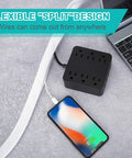 6.6 Foot White Braided Cable Sleeve Organizer For Desk TV PC And Home Office That Holds Four To Eight Cables With Self Wrap Design Cut