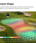 Golf course green map showing slope and break for Smart Laser Rangefinder For Golf With Slope And Wind AI Powered Plays Like Distances.