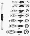 Magnetic Stainless Steel Measuring Spoons Set 8 Pieces With Leveler, showing sizes and metric markings, ideal for baking and cooking.