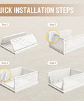 Quick installation steps for Stackable Plastic Storage Baskets 4 Pack Foldable Closet Organizers For Wardrobe Kitchen Bathroom Office Dorm White All Purpose Drawer Shelving Containers Bins Great For Shoes Clothes Toys Snacks Files And More