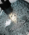 Textured glass detail of Hand Blown Glass Pendant Light For Kitchen Island And Dining Areas With Adjustable Nylon Cord