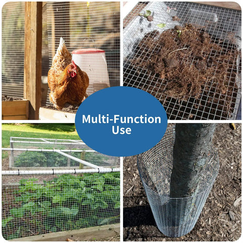 Heavy Duty Hardware Cloth 1/4 Inch, 24 By 50 Feet, Hot Dip Galvanized After Welding, Rustproof Welded Wire Mesh for Garden, Poultry, Fencing, and Other Outdoor DIY Projects used for chicken coop, raised bed, and tree guard