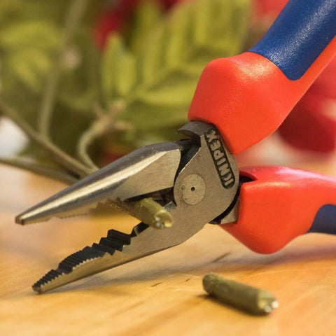 6 Inch Needle Nose And Combination Pliers With Slim Head And Anti Twist Jaws For Tight Spaces Pointed Tips Holding a Nail