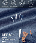 Lightweight UPF 50 Plus Long Sleeve Fishing Shirt for Men With Hooded Sun Shield, fabric and features, close-up